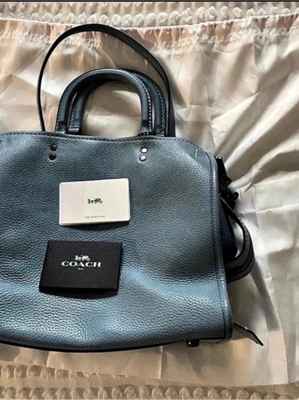 Coach Rogue 30 Satchel Leather Blue